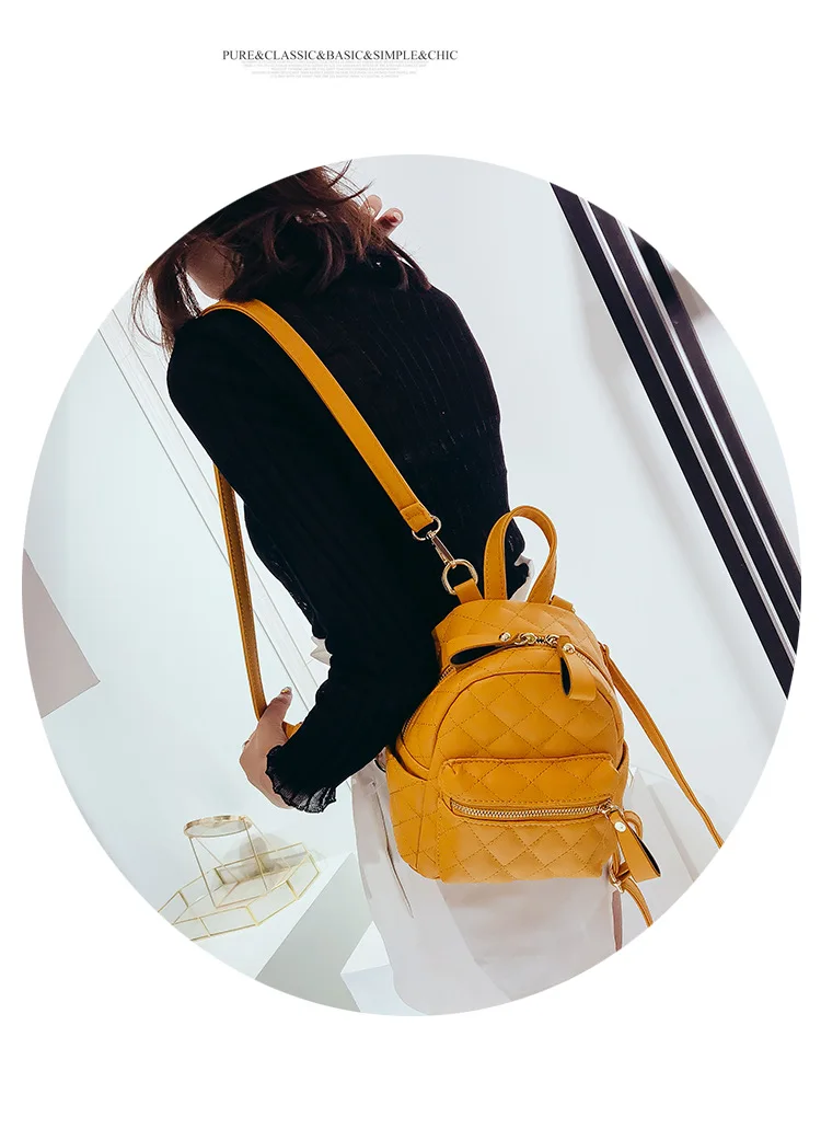 Стеганый рюкзак для женская, с бриллиантами, плетеная распылитель ранцевого типа для с девушка наплечный рюкзак сумка цвет: желтый, Белый Черный 1805