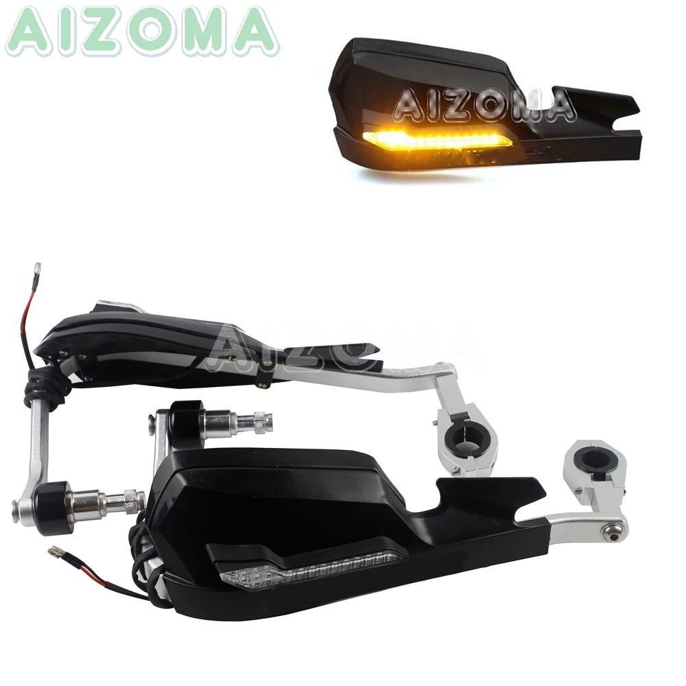 

Motorcycle 7/8" Handguards 22/28mm Hand Protection Guard Shield w/Light Racing Bike Universal For Honda BMW R1200GS F800 ADV