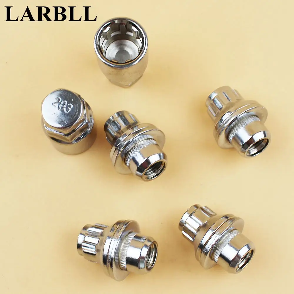 LARBLL Car Chrome Anti theft Wheel Screw Bolt Lock Nut Key Adapter fit