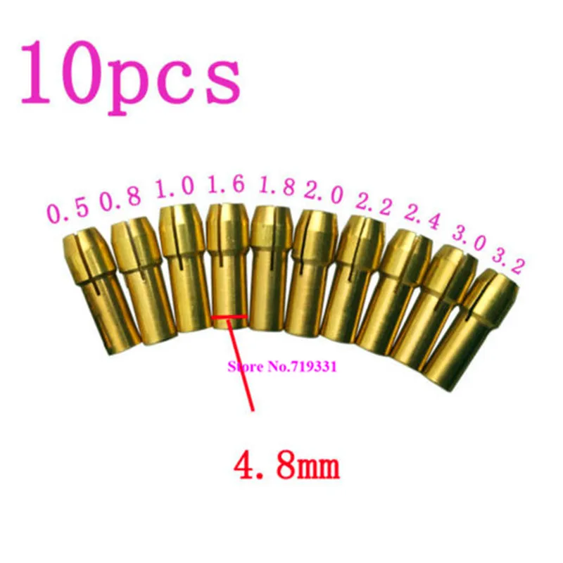 

10 Pieces 0.5-3.2mm Dremel Mental Drill Chucks Collet Bits Sets for Rotary Tool