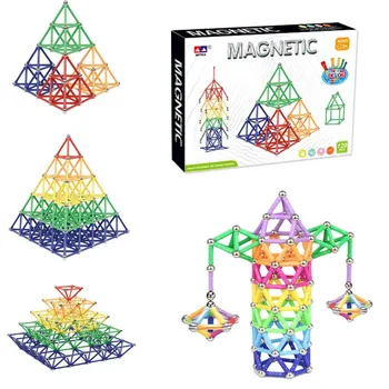 

DIY Magnet Baby Toy Bars Metal Balls Magnetic Building Blocks Construction Toys for Children Intelligence Early Educational Game