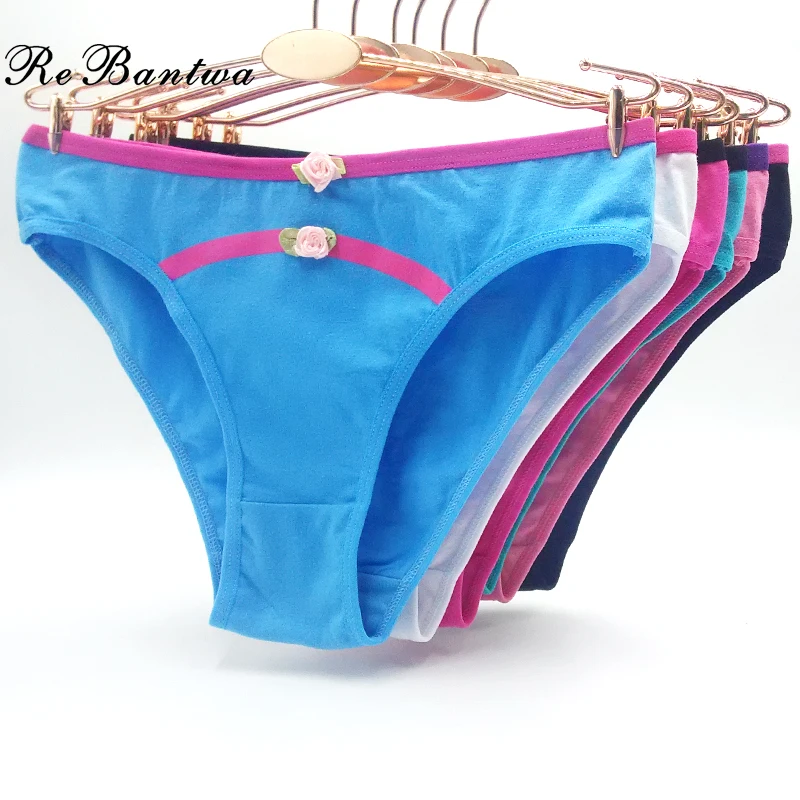 Rebantwa 10pcs Women Stretch Panties Lot Underwear Women Cute Bow Cheap