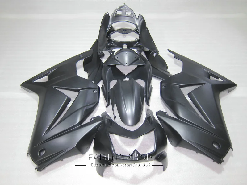 Injection mold ABS plastic fairing kit For Kawasaki ninja 250r 08 09 10-14 2008-2014 matte black EX250 fairings set PO17 | Автомобили и