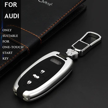 

Ultralight Aluminium Alloy Car Key Cover Case Holder+Leather Metal Keychain For Audi A4L A5 A6L A7 A8 S5 S6 S7 S8 RS5 RS7 Q5 SQ5