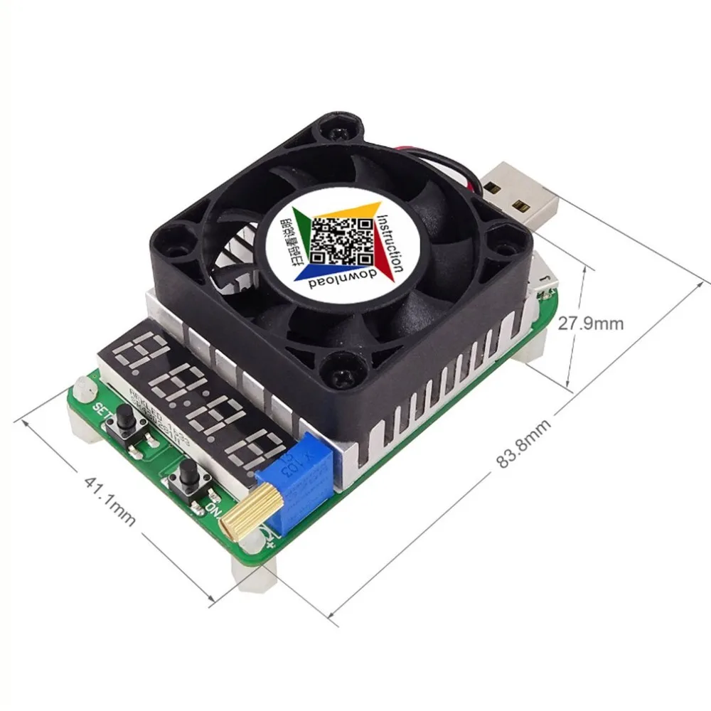 

LD25 LD35 Electronic Load Resistor USB Interface Discharge Battery Tester LED Display Fan Adjustable Current Voltage 25W/35W