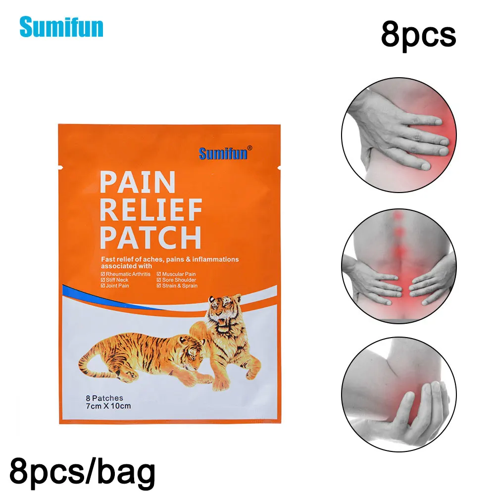 

8pcs Sumifun scapulohumeral periarthritis spine cervical spine tiger sticker plaster Promote Blood Circulation Body Massage