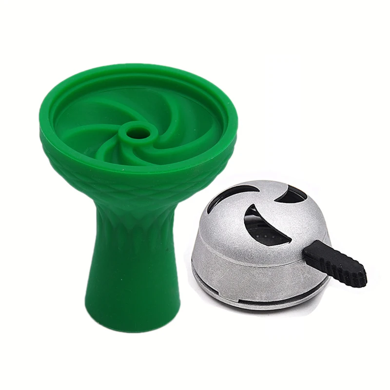 Frosted Silver Kaloud Lotus with whirlwind Silicone Bowl for Shisha