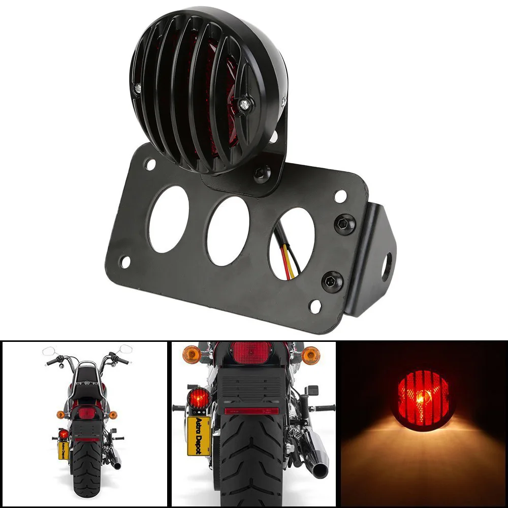 

1set Brand New Motorcycle Light Vertical Side Mount License Plate Tail Light Bracket for Harley Bobber Chopper Moto Styling