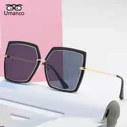 Umanco 2019 Для женщин Для мужчин модные солнцезащитные очки большой черный квадрат солнцезащитные очки Европы Мода Женский Мужской Открытый