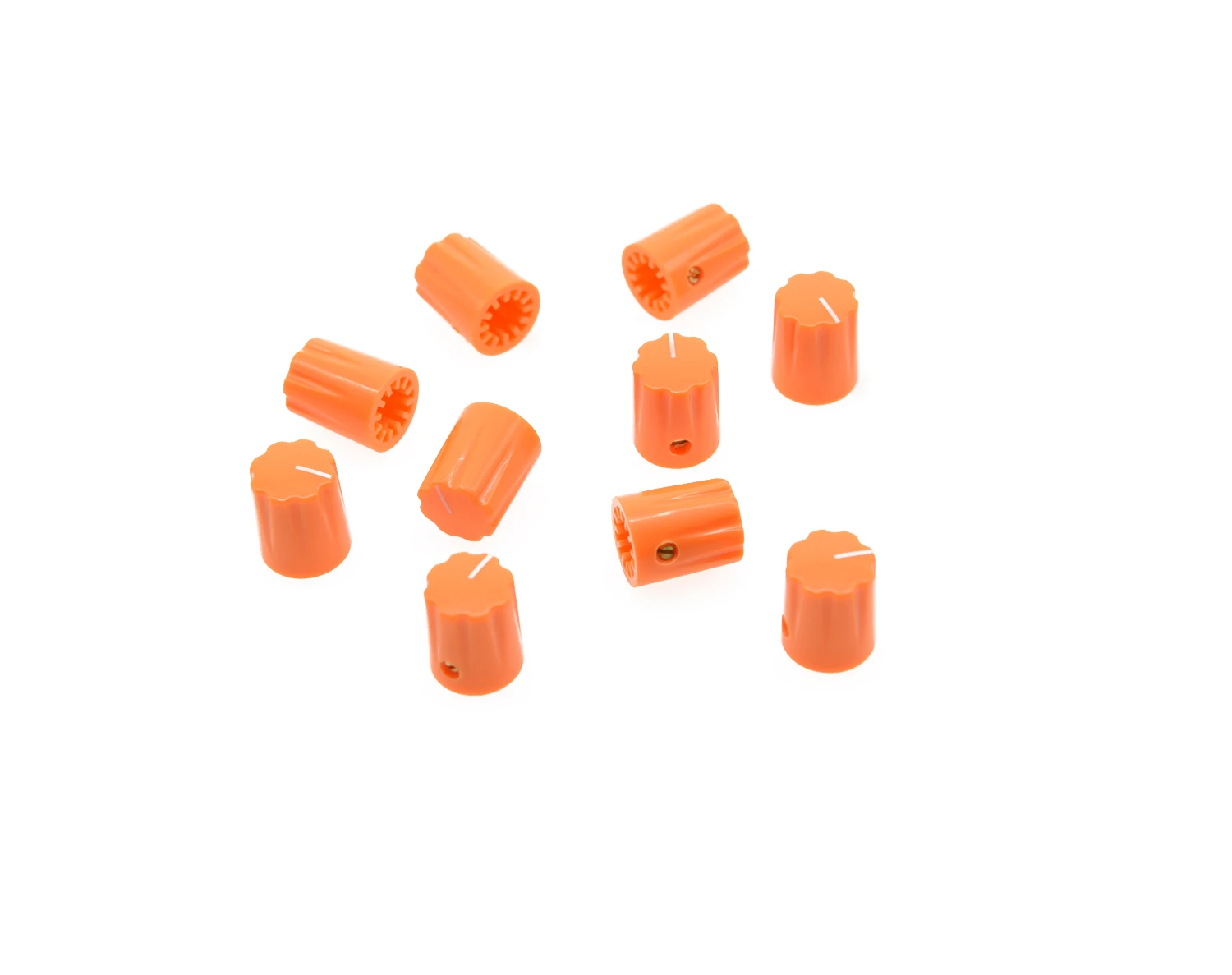 KAISH 10pcs Orange Guitar Scalloped Edge Davies 1900H Style AMP Knob Effect Pedal Knobs