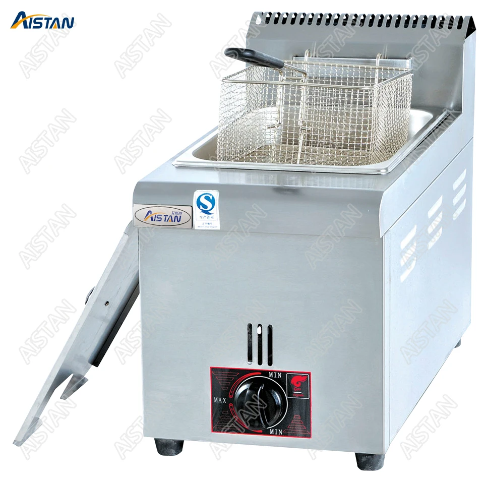 GF71/GF72 Commerical Gas lgp Deep Fryer for Potato Chips Chicken fried Oil fryer with 1 or 2 tanks Stainless Steel