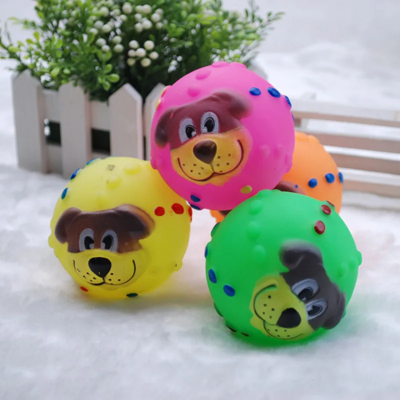 Funny Pet Dog Ball Toy Dog Cute Lion Ball Voice Toy Face Sound Squeaky