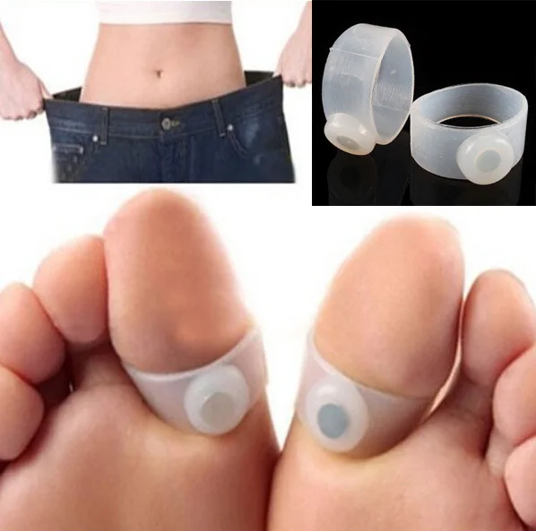 

2pcs/pair Magnetic Therapy Slimming Products Fast Lose Weight Burn Fat Reduce Fats body Silicone Foot Massage Magnetic Toe Rings