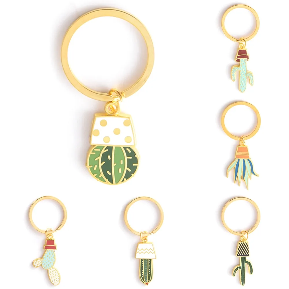 

Popular neutral fashion lovely alloy plant cactus charm metal car key chain key chain ring gift