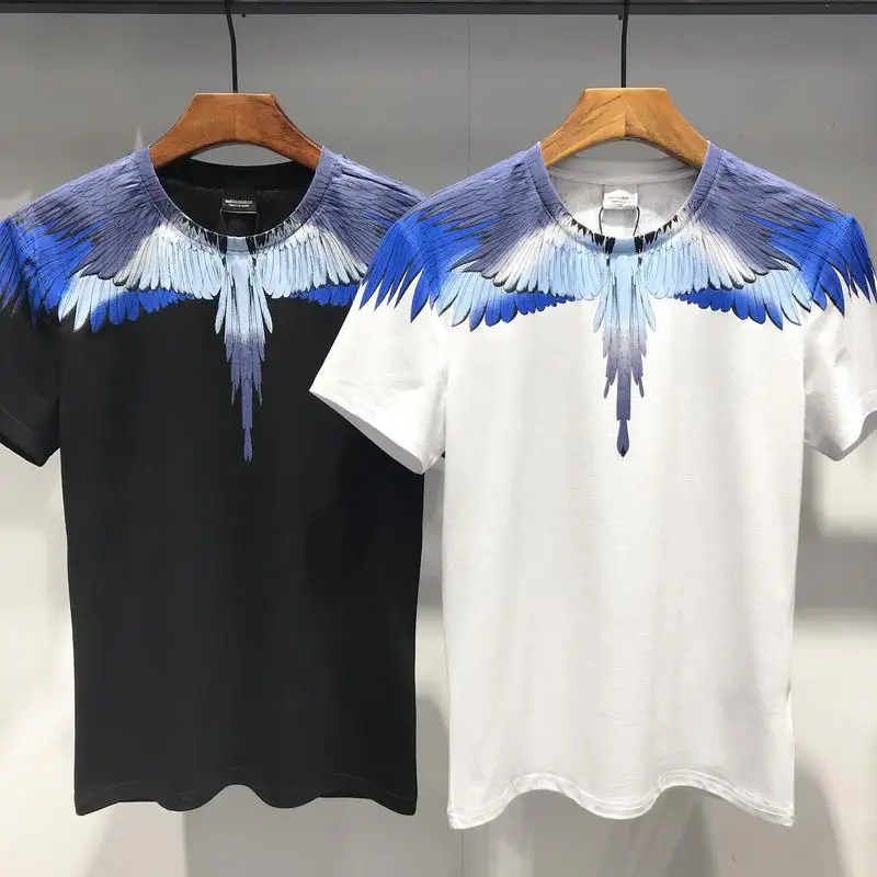 

19SS Marcelo Burlon TShirt Men Women Real Tags Cotton Top Tees Streetwear Feather Wings Italy Fashion Marcelo Burlon T Shirt