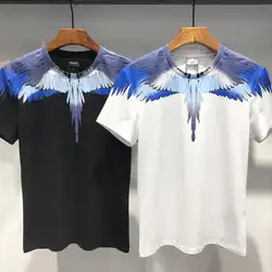 19SS Marcelo Burlon футболка для мужчин женщин настоящие теги хлопок футболки уличная перо Крылья Италия Мода Marcelo Burlon