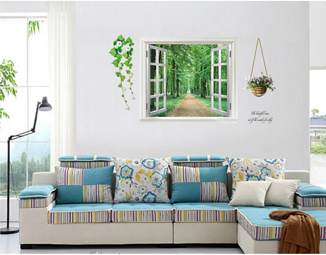 

New Wall Sticker Window Avenue Green Vision Home Decor Removable Vinyl Decals