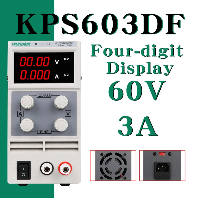 KPS1203D источник питания постоянного тока переменной 120V 3A Регулируемый цифровой мини лаборатория источника питания с аллигатора ведет стоматологическое лабораторное оборудование