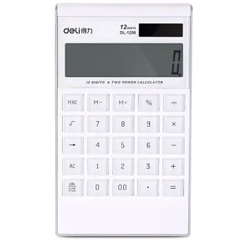 

Deli 1256 Thin Flat Dual Power Solar Calculator Does Not Fade Solar Calculator White Dual Power Calculadora