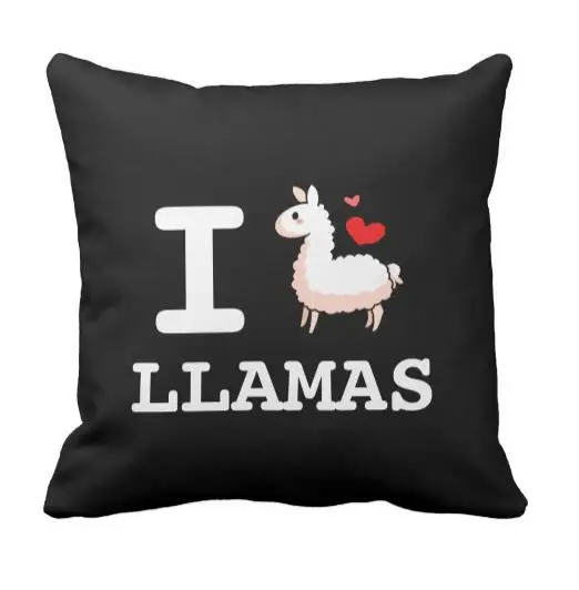 

New Cute I Love My Llama Llamas Throw Pillow Case Cushion Cver Black Alpaca Llama Love Heart Decorative Pillows Sham Funny Gifts