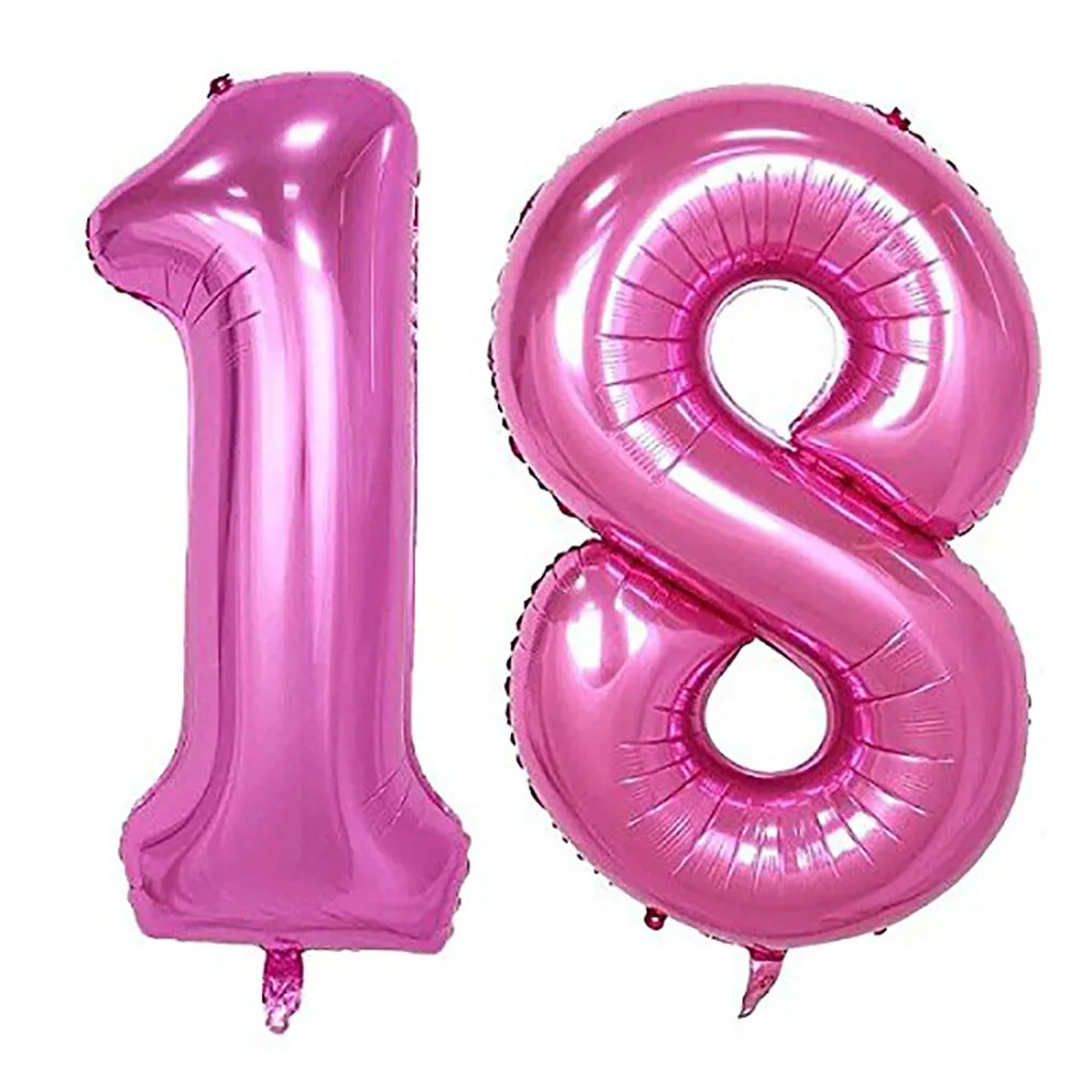 Шара с цифрой 18th день рождения 40 дюймов гигантский Фольга шар День рождения украшения комплект шаров d90404