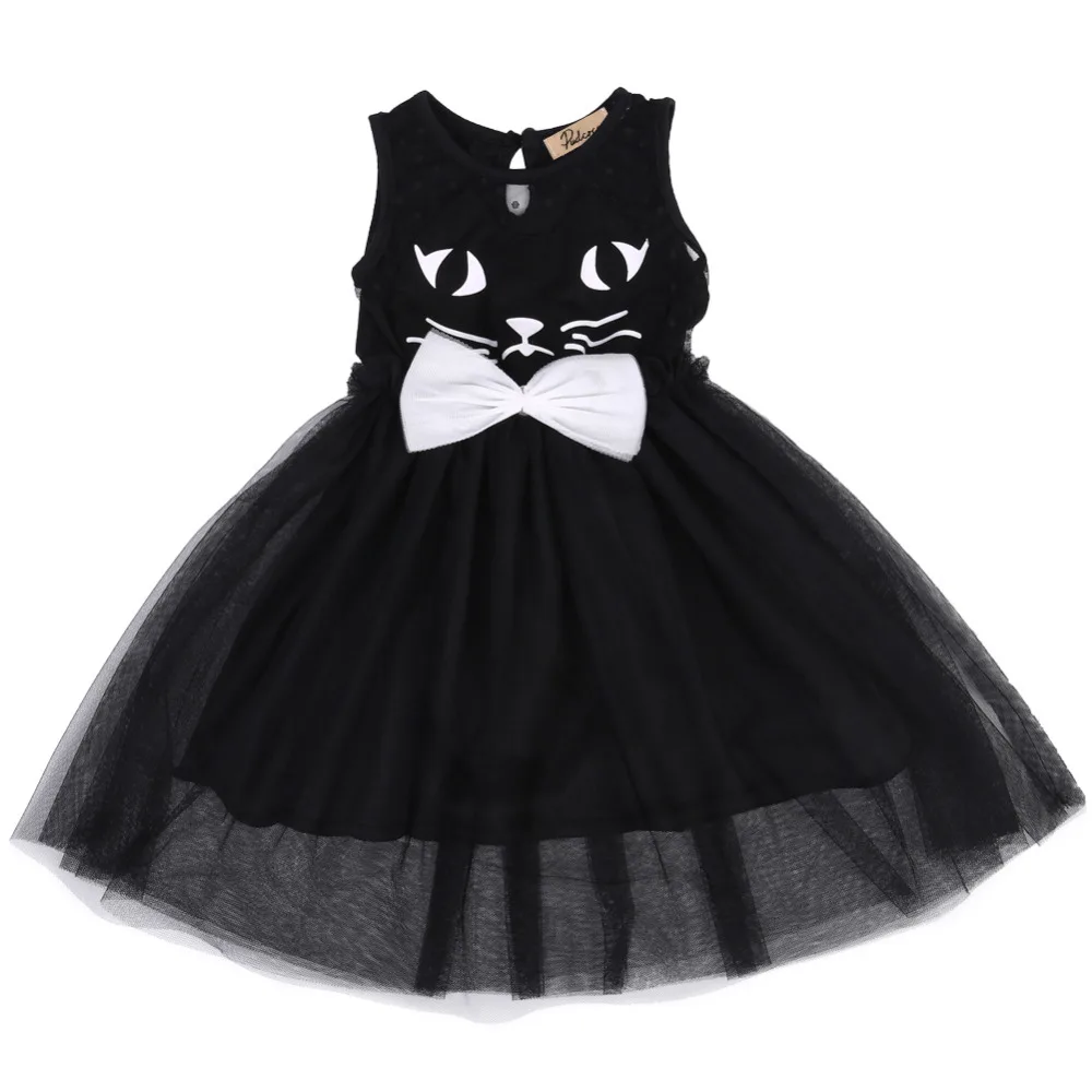 

2017 Infant Toddler Baby Kids Girl Black Pageant Costume Cat Tutu Princess Party Dress