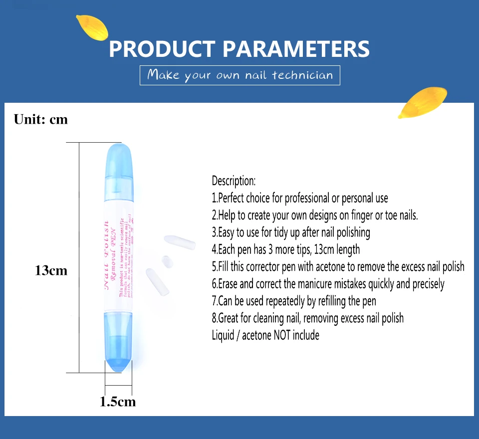 Ручка для дизайна ногтей, украшения для профессионального маникюра, коррекция ошибок, удаление ручки для лака, инструменты для ногтей, ручки, кисточки для маникюра