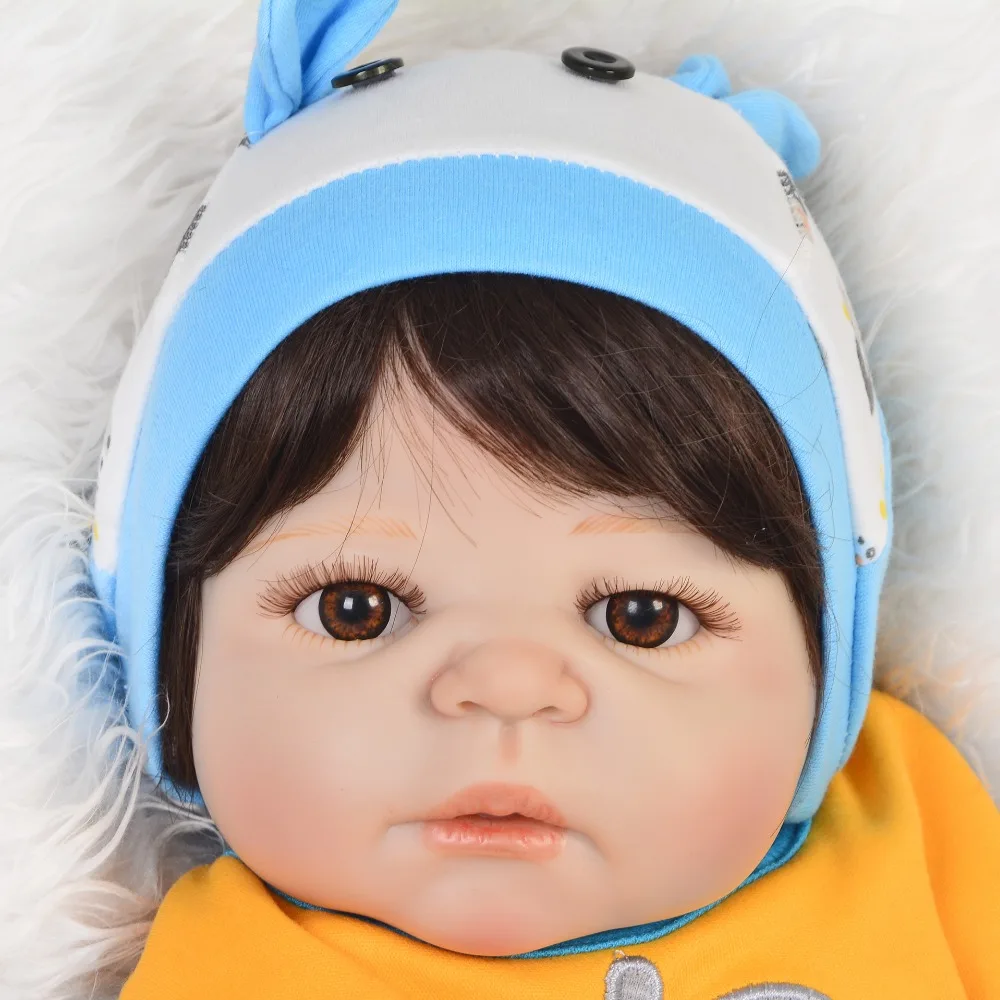 Мультфильм 57 см Reborn Baby Doll мальчик Мода DIY игрушки 23 дюймов силиконовые Reborn младенцев полный винил тело Bebe для детей подарки на день рождения