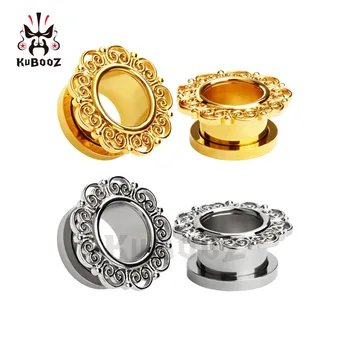 

KUBOOZ piercing jewelry stainless steel metal ear gauges plugs tunnels body jewelry earrings mix size lot