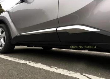 

For TOYOTA C-HR 2017 4PCS Car Styling ABS Chrome Exterior Car Side Door Body Trim Molding Accessories Side Cover Trim