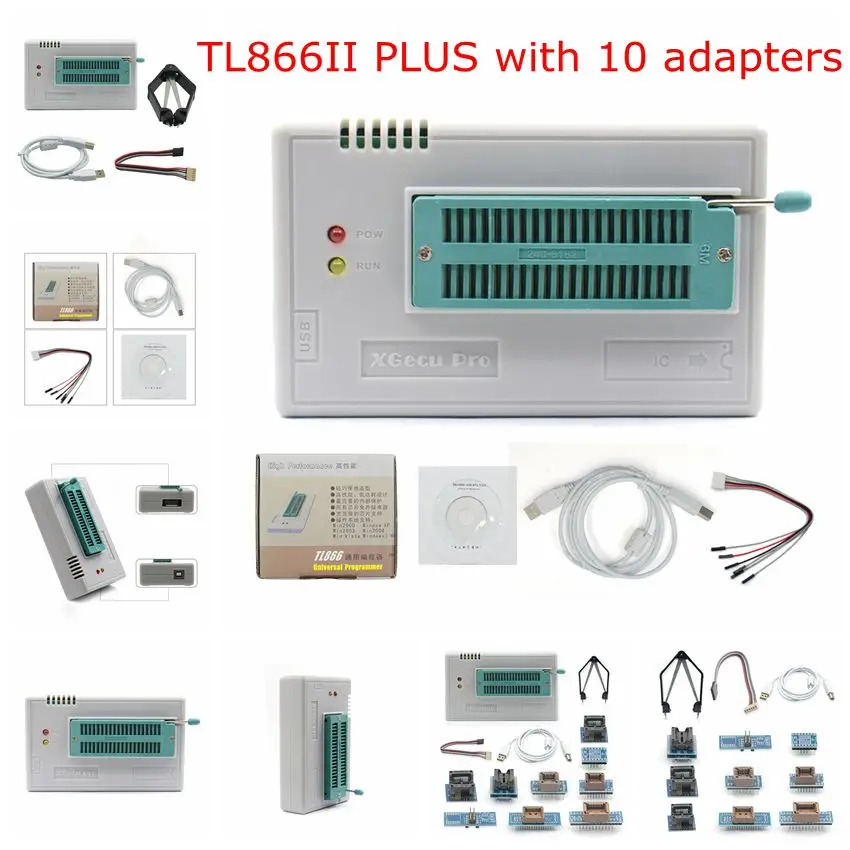 Универсальный программатор minipro TL866II PLUS V8.30 / TL866A V6.85 USB EEPROM 10/21/24 элементов IC