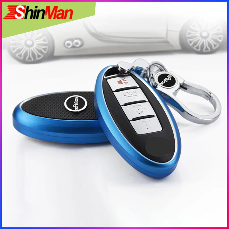 

ShinMan Aluminium alloy+ABS key protect shell For Nissan Qashqai X-Trail Tiida Sylphy Murano Bluebird Teana key Cover
