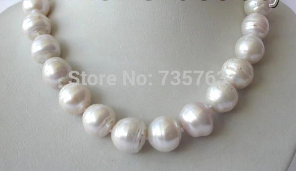 

xiuli 0015267 stunning big baroque round white reborn keshi freshwater pearl necklace