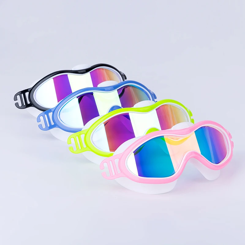 Детские очки для плавания для мальчиков и девочек, детские силиконовые водонепроницаемые противотуманные УФ-очки для дайвинга