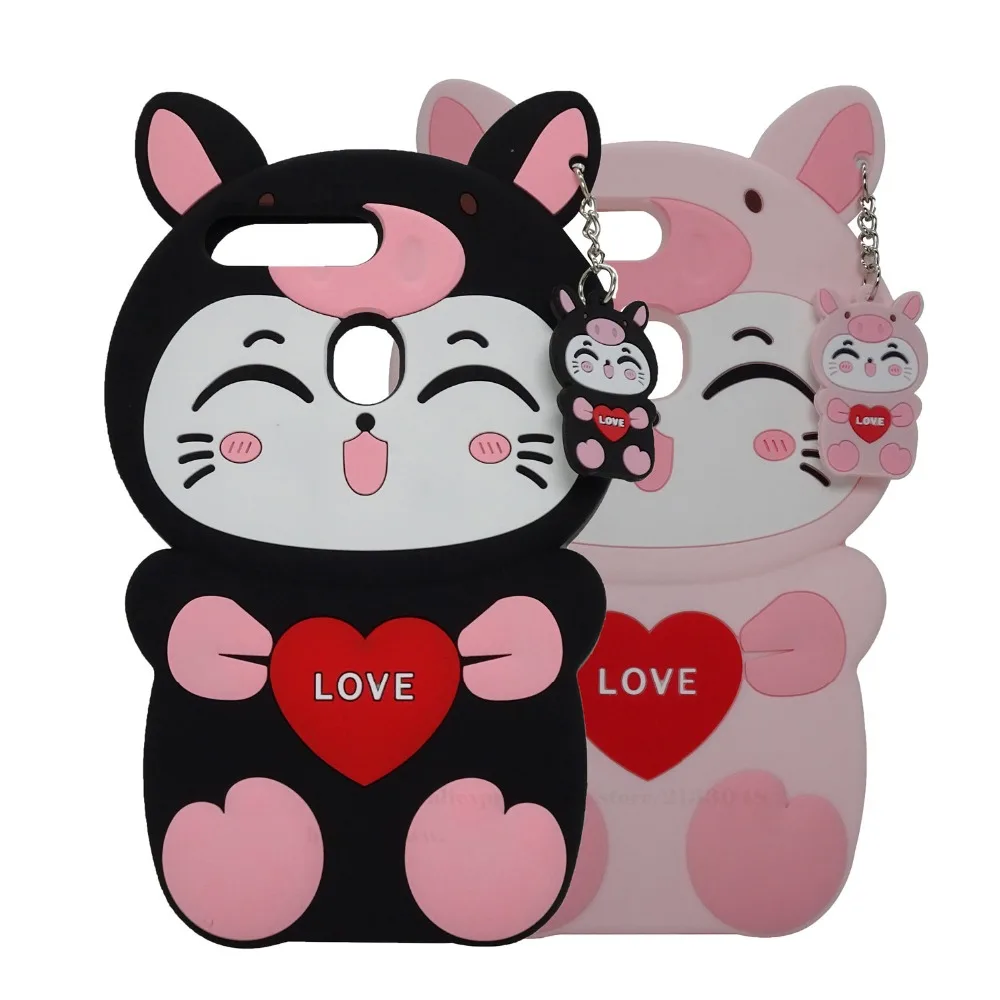 

3D Cartoon Loving cute cat Silicone Phone Case Y7 2018 case For Huawei Y7 Prime 2018 Cover For Huawei Y7 Pro 2018 Honor 7C PRO