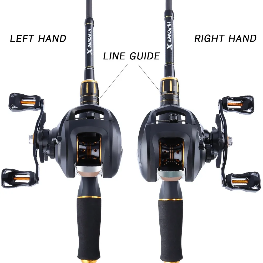 Sougayilang 2.1m Fishing Pole and Baitcasting Reel Combo Carbon 4 Sections Sea Spinning Lure Rod and Casting Fishing Wheels Set