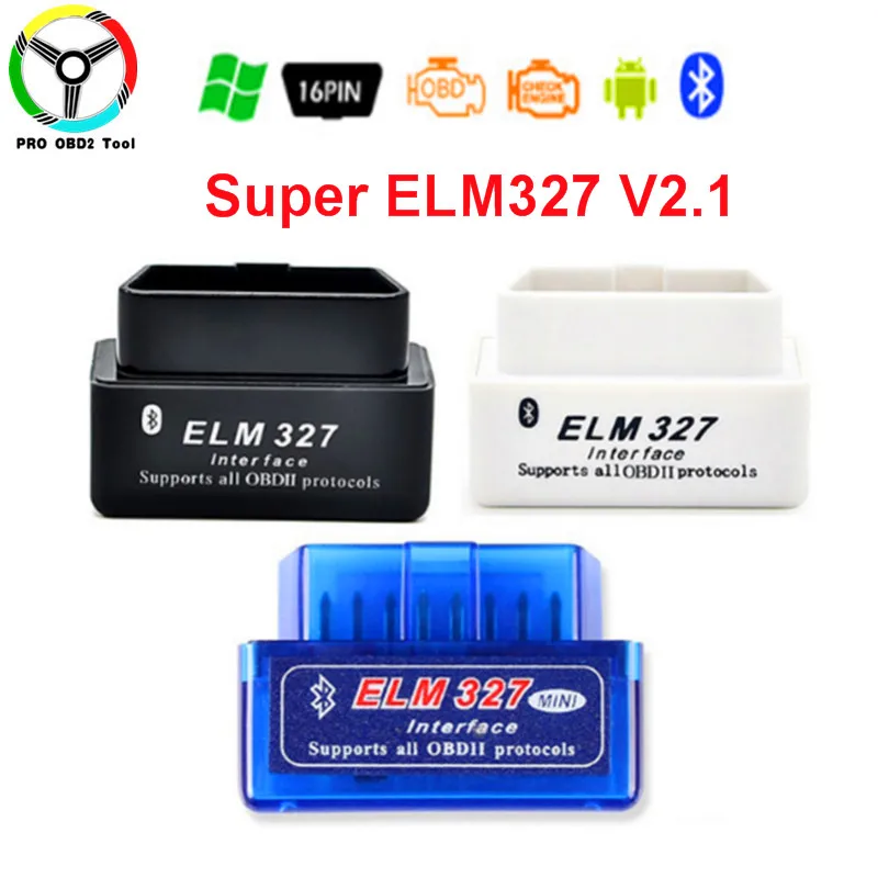 2019 супер OBD2 ELM327 инструменты сканирования ELM327 v2.1 bluetooth-сканер код адаптер Reader & Scan Инструменты работать на нескольких марок автомобилей - изображение