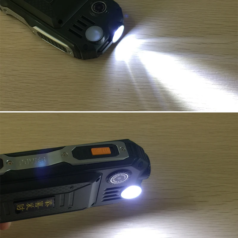 Rugged Out Door Mobile Phone Dual SIM Speed Dial Two Flashlight Power Bank GPRS Russian Key Senior Dropproof Telephone P290