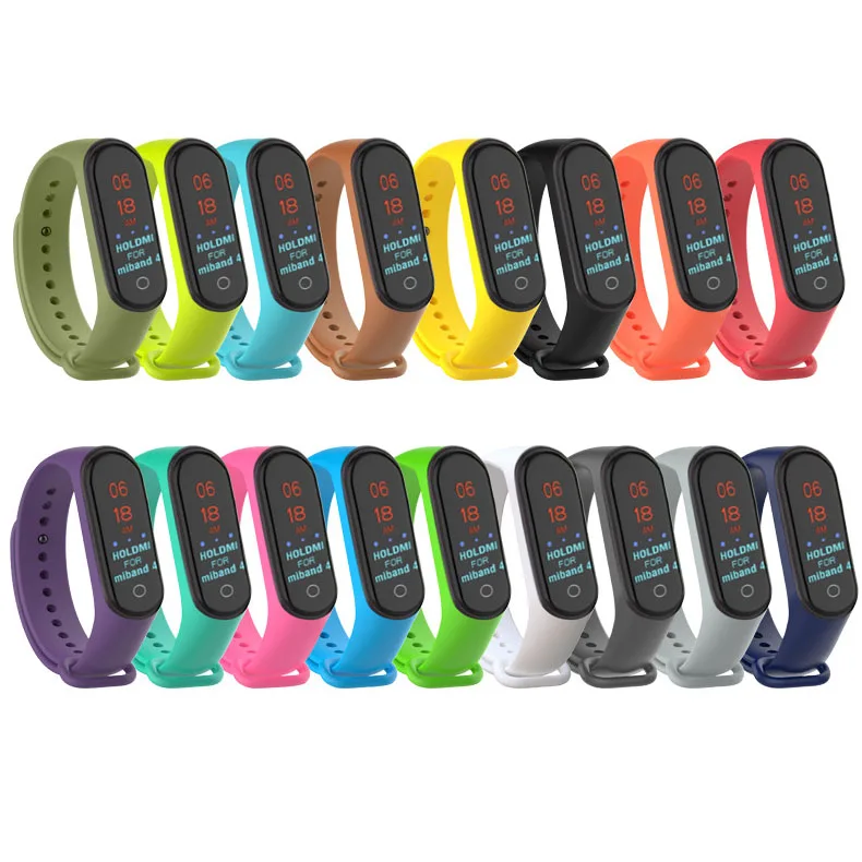 В наличии браслет для Xiaomi Mi Band 4 спортивный ремешок часы силиконовый miband