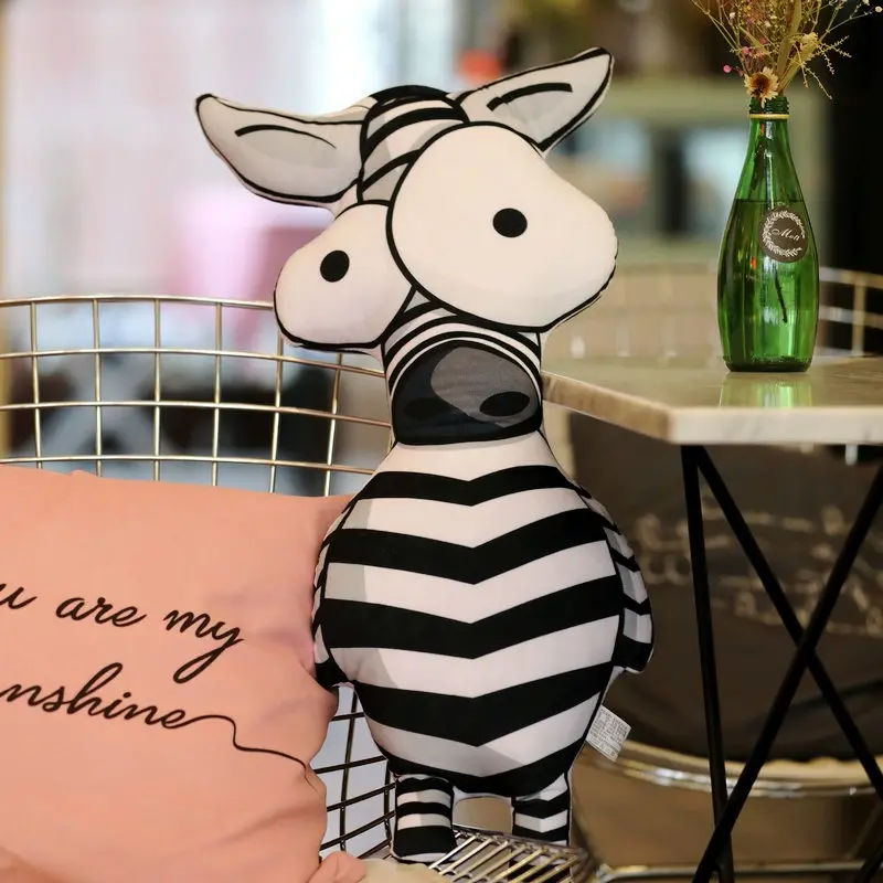 1pc Cute Plush Pillow Stuffed Soft Plush Elephant Flamingo Giraffe Leopard Lion Cattle Crocodile Pillow Girls Gifts Kids Gifts