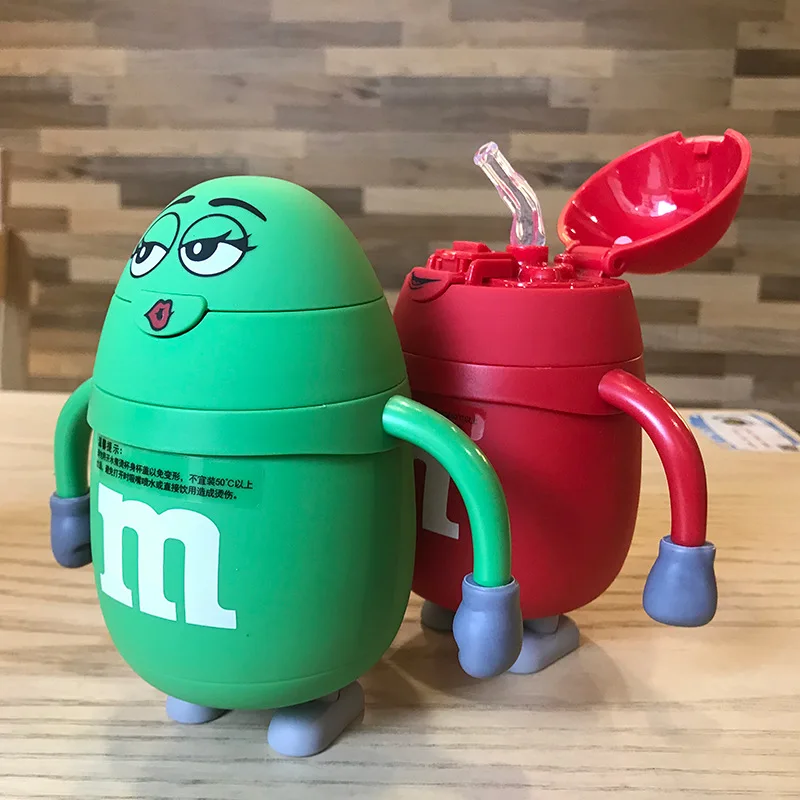 Оригинальная стеклянная бутылка M& M 250 мл, креативная мультяшная детская Термокружка M Beans, кружка для путешествий, термобутылка