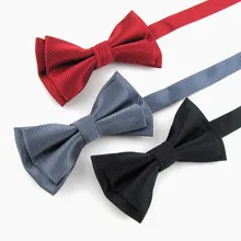 Для отдыха модные Для мужчин регулируемый одноцветная бабочка жениха Вечерние строгое украшение на шею высокое качество Бизнес галстук-бабочка