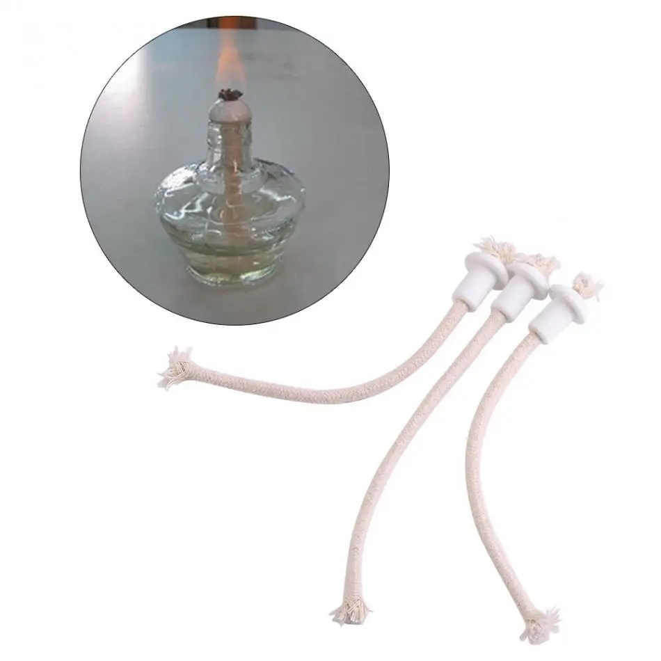 Wick Lamp 7Pcs Ceramic Holders Torch Wine Bottle Oil Candle Lamp Fiber Glass Wick Lamp 7Pcs Ceramic Holders Torch Wine Bottle Oil Candle Lamp Fiber Glass