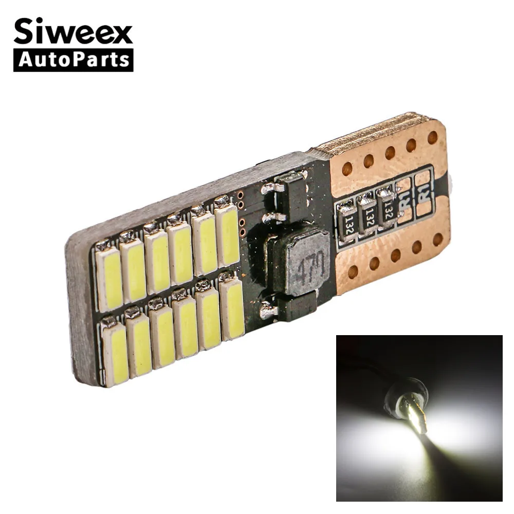 

W5W T10 194 LED White 24 SMD CANBUS 4014 168 Car Clearance Turn Signal Bulb Lighting Width Reading Dome Tail Light DC 12V