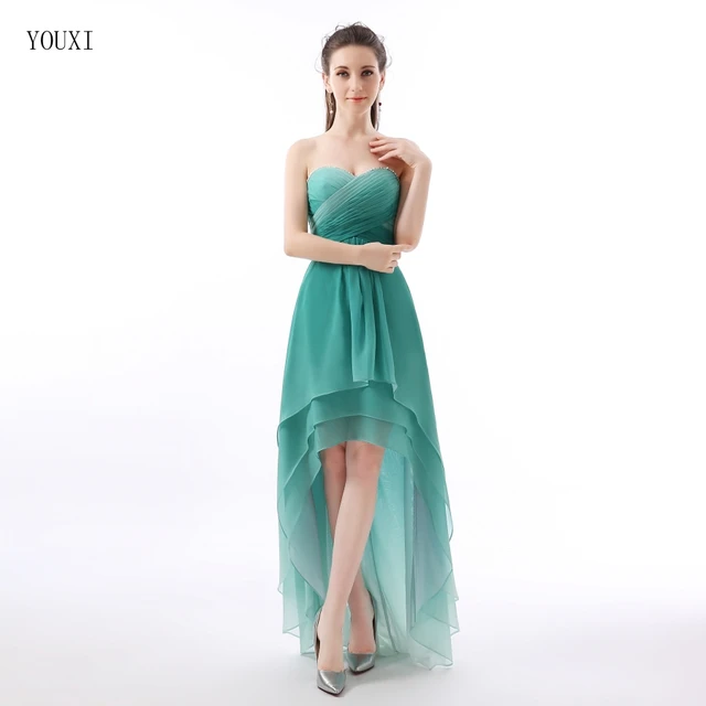 Green Hi-Low Dresses