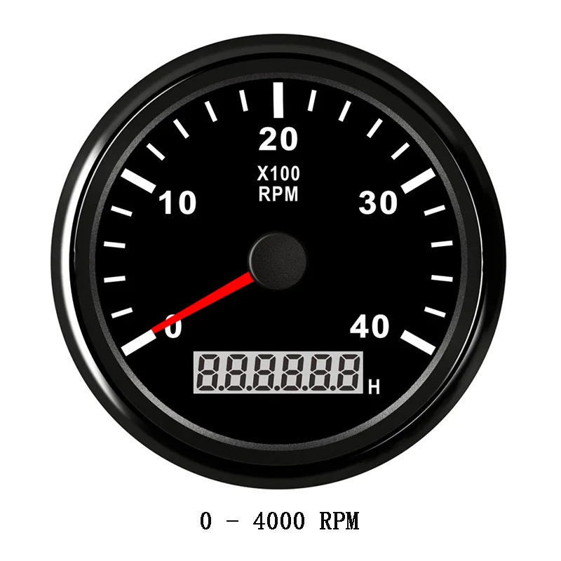 Тахометр для лодочный мотор 52/85 мм Мини Круглый ЖК-дисплей цифровой Красный светильник 0-9990 об/мин двигатель грузовика Калибр 12 V 24 V Таймер Счетчик моточасов - Цвет: BN 4k