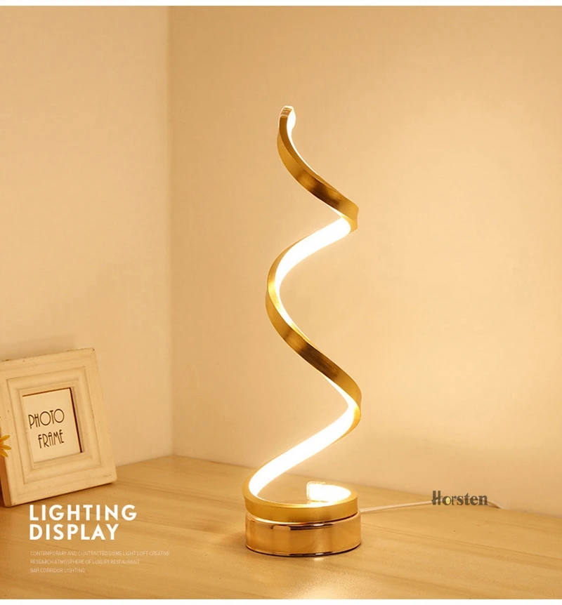 Creative Art Decoration 24W LED Table Lamp Acrylic Spiral Table Light Bedroom Bedside Lamp Home Lighting Fixture (7)