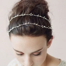 Изысканный хрусталь жемчужные ветви Свадебные headband7