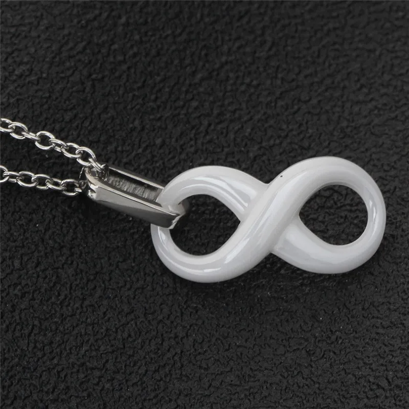 Modyle Fashion Ceramic Infinity Pendant Necklaces For Women Black White Innocuous Ceramic Necklace Jewelry - Image 6