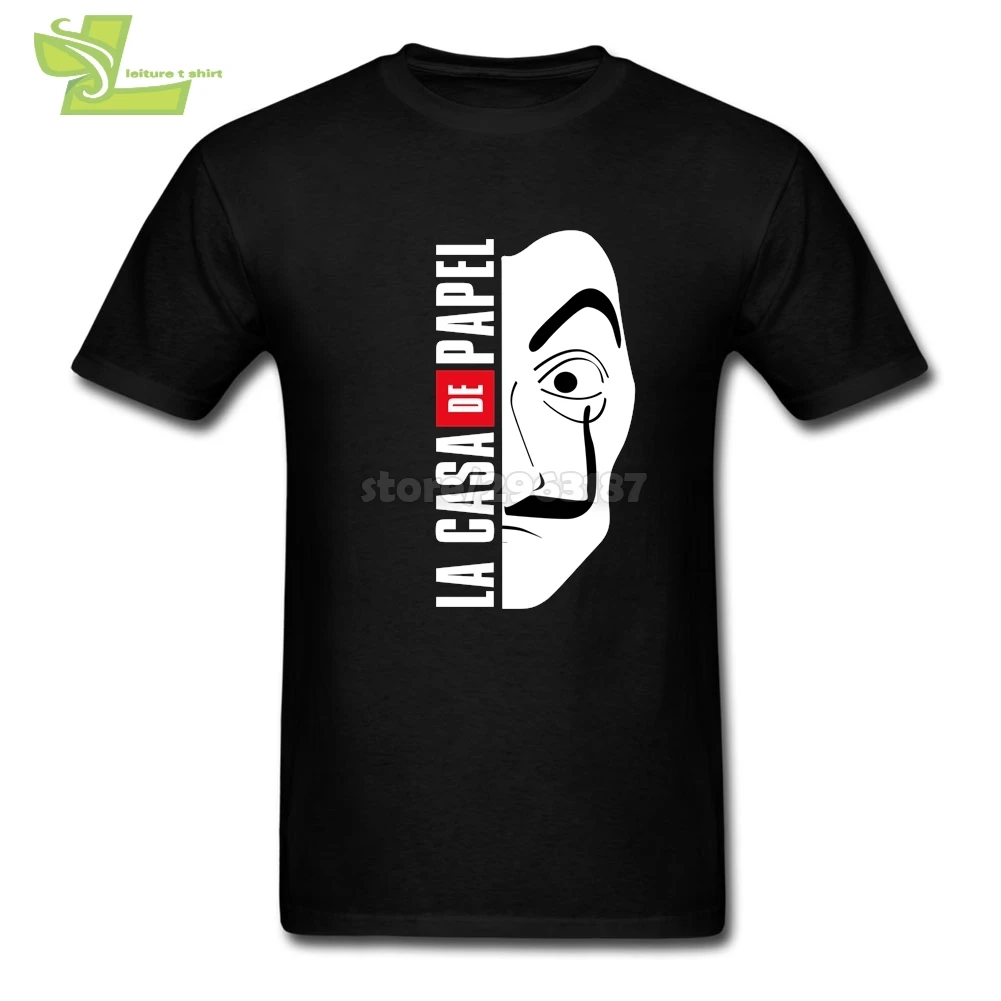 Money Heist Mask La Casa de Papel Fitted T Shirts Men's Crewneck Short Sleeved T-Shirts Popular Personalized | Мужская одежда